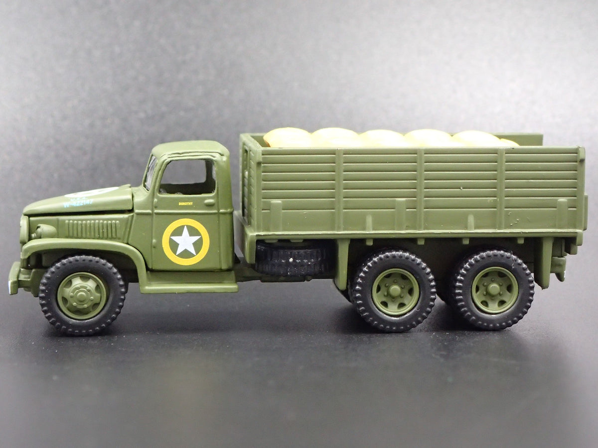 WWII GMC CCKW 2.5 TON 6X6 TRUCK MILITARY RARE 1:87 SCALE DIORAMA DIECAST MODEL CAR