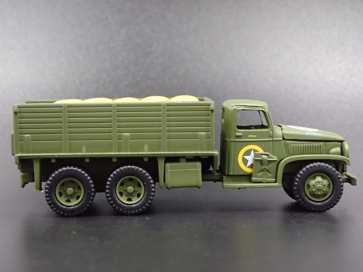 WWII GMC CCKW 2.5 TON 6X6 TRUCK MILITARY RARE 1:87 LIMITED DIECAST MODEL CAR-Burning Rubber Toy Company