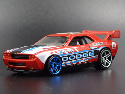 2008-2023 DODGE CHALLENGER DRIFT CAR RED 1/64 SCALE DIORAMA DIECAST MODEL CAR