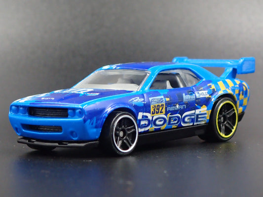 2008-2023 DODGE CHALLENGER DRIFT CAR BLUE 1/64 SCALE DIORAMA DIECAST MODEL CAR