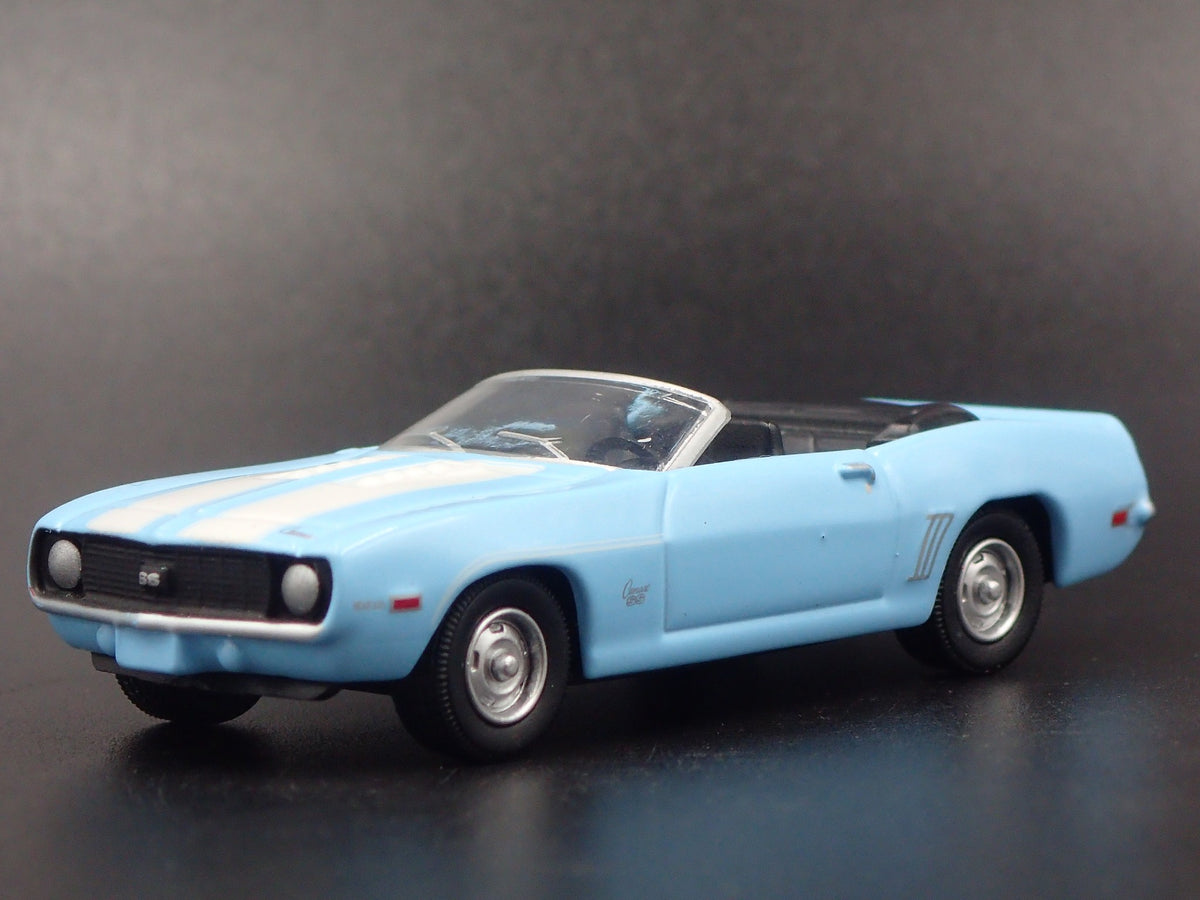 1969 69 CHEVY CHEVROLET CAMARO SS CONVERTIBLE BLUE 1:64 SCALE DIECAST MODEL CAR-Burning Rubber Toy Company