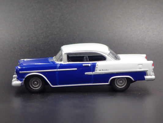 1955 55 CHEVY CHEVROLET BEL AIR BLUE 1:64 SCALE DIORAMA DIECAST MODEL CAR-Burning Rubber Toy Company