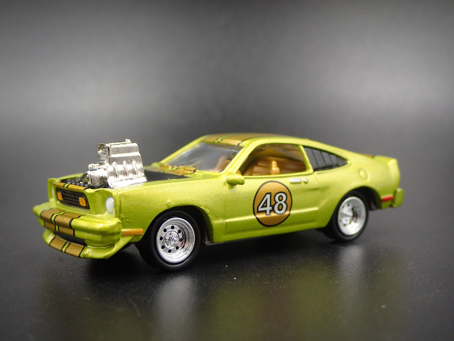 1976 76 FORD MUSTANG II COBRA ll GREEN 1:64 SCALE COLLECTIBLE DIECAST MODEL CAR