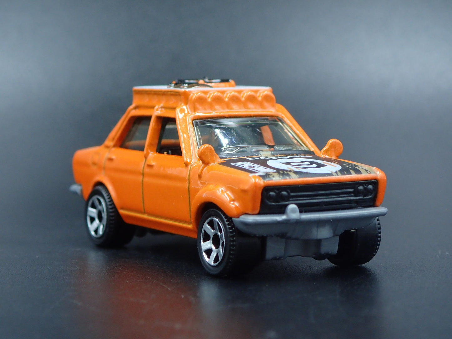 1968-1973 DATSUN 510 RALLY ORANGE RARE 1:64 SCALE COLLECTIBLE DIECAST MODEL CAR
