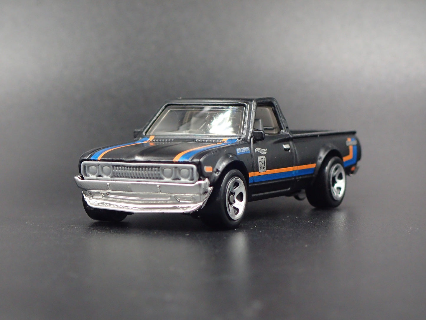 1973-1979 DATSUN 620 PICKUP TRUCK GREDDY BLACK 1:64 SCALE DIECAST MODEL CAR