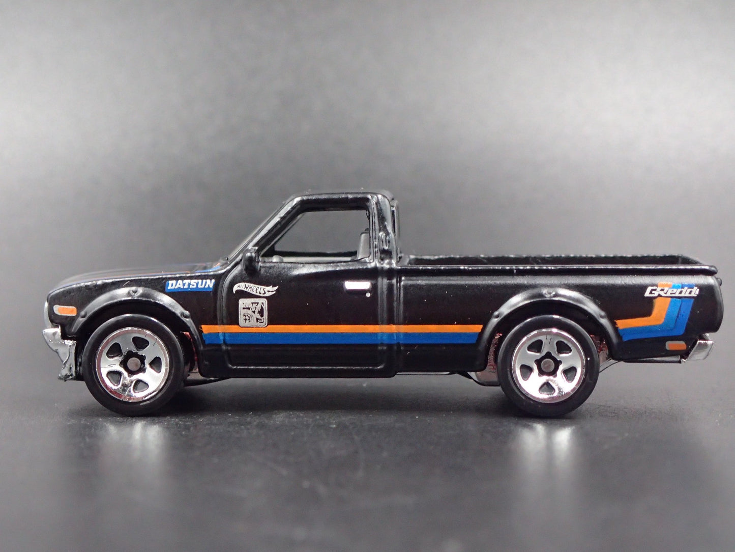 1973-1979 DATSUN 620 PICKUP TRUCK GREDDY BLACK 1:64 SCALE DIECAST MODEL CAR