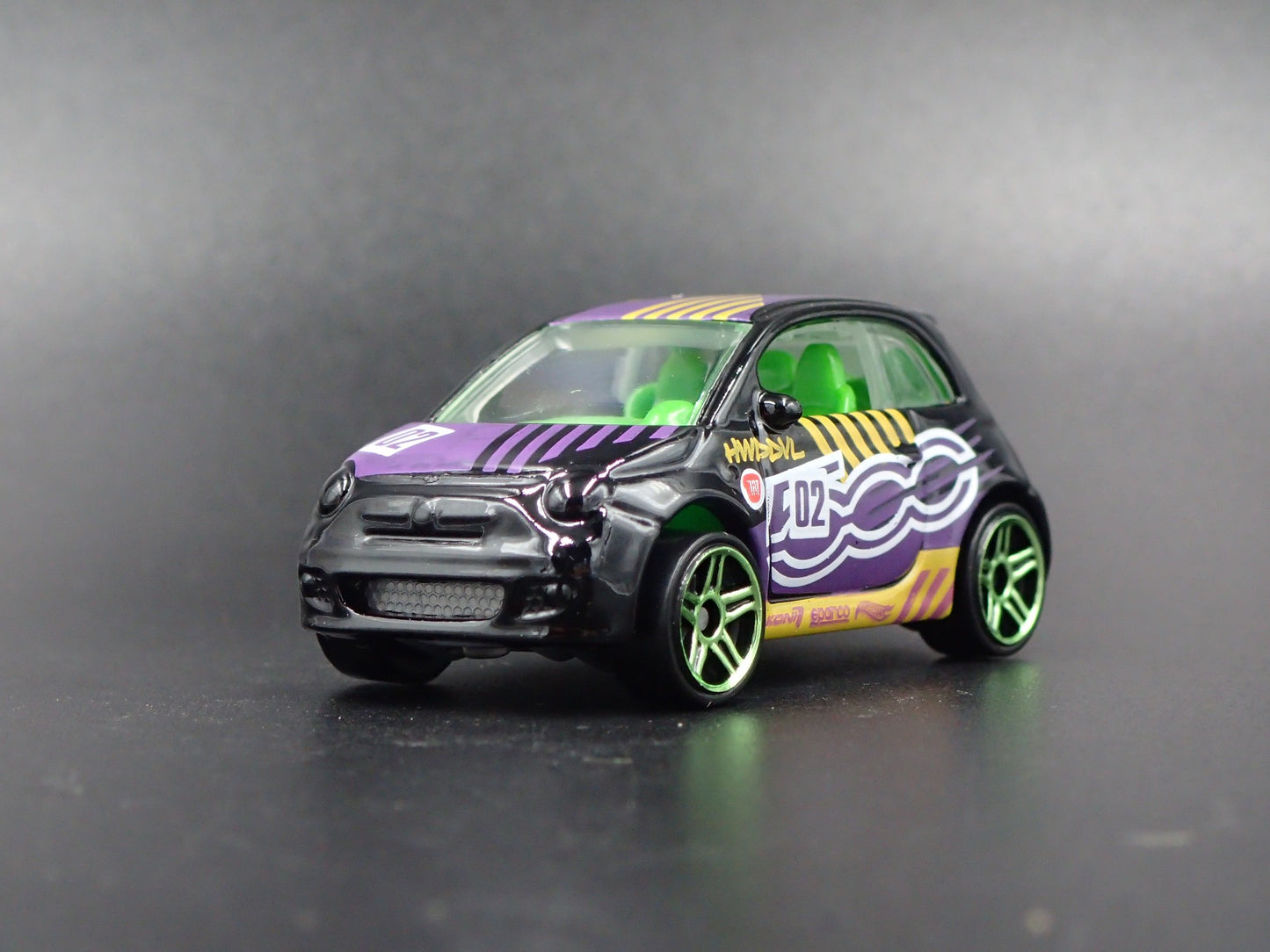 2007-2025 FIAT 500 BLACK 1/64 SCALE COLLECTIBLE DIORAMA DIECAST MODEL CAR