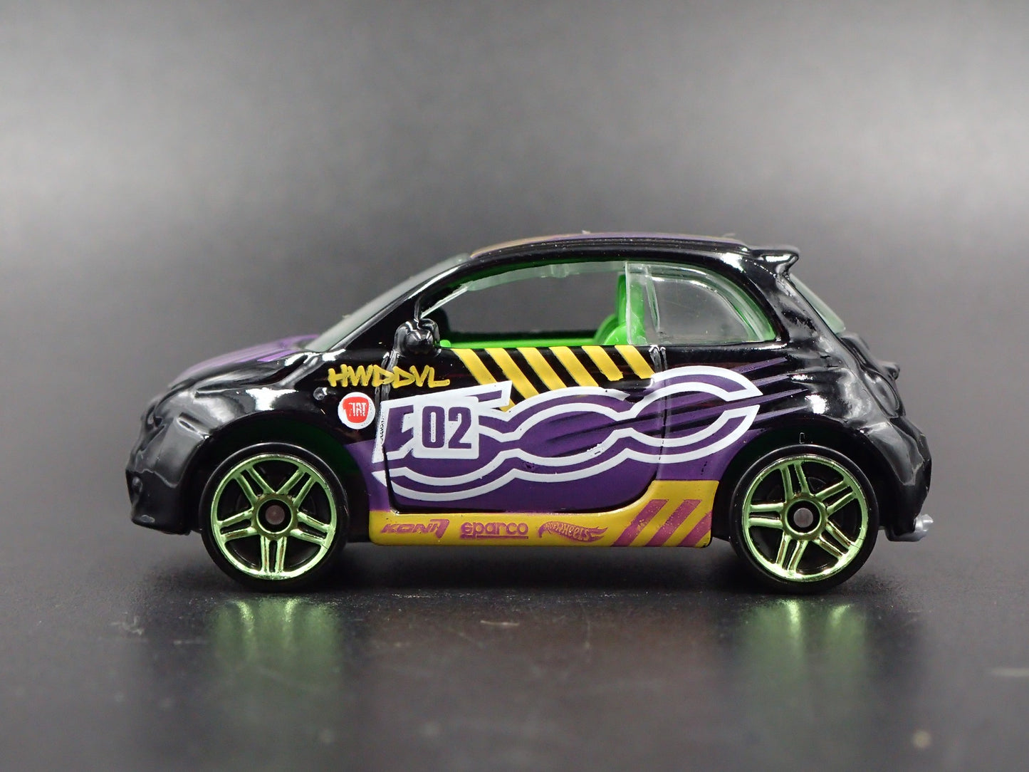 2007-2025 FIAT 500 BLACK 1/64 SCALE COLLECTIBLE DIORAMA DIECAST MODEL CAR