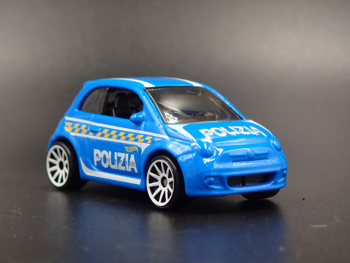 2007-2025 FIAT 500 POLICE POLIZIA BLUE 1/64 SCALE COLLECTIBLE DIECAST MODEL CAR