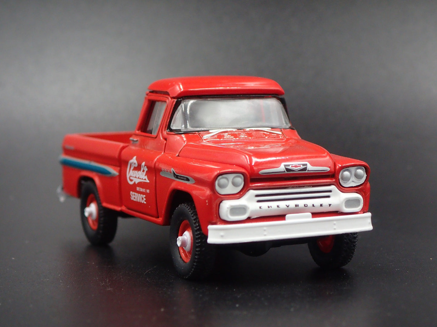 1958 CHEVY CHEVROLET APACHE TRUCK 4X4 RED 1:64 SCALE DIORAMA DIECAST MODEL CAR