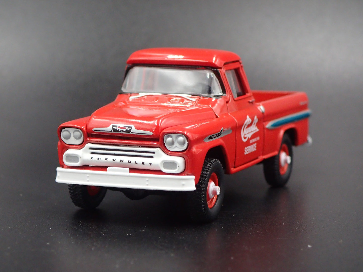 1958 CHEVY CHEVROLET APACHE TRUCK 4X4 RED 1:64 SCALE DIORAMA DIECAST MODEL CAR