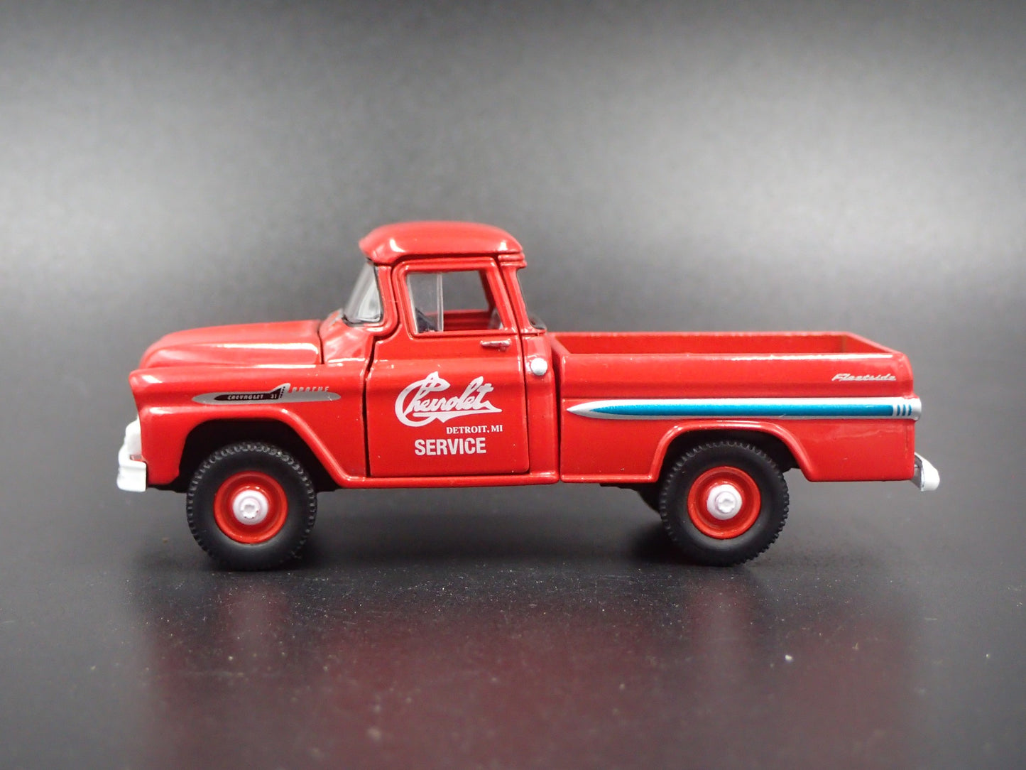1958 CHEVY CHEVROLET APACHE TRUCK 4X4 RED 1:64 SCALE DIORAMA DIECAST MODEL CAR