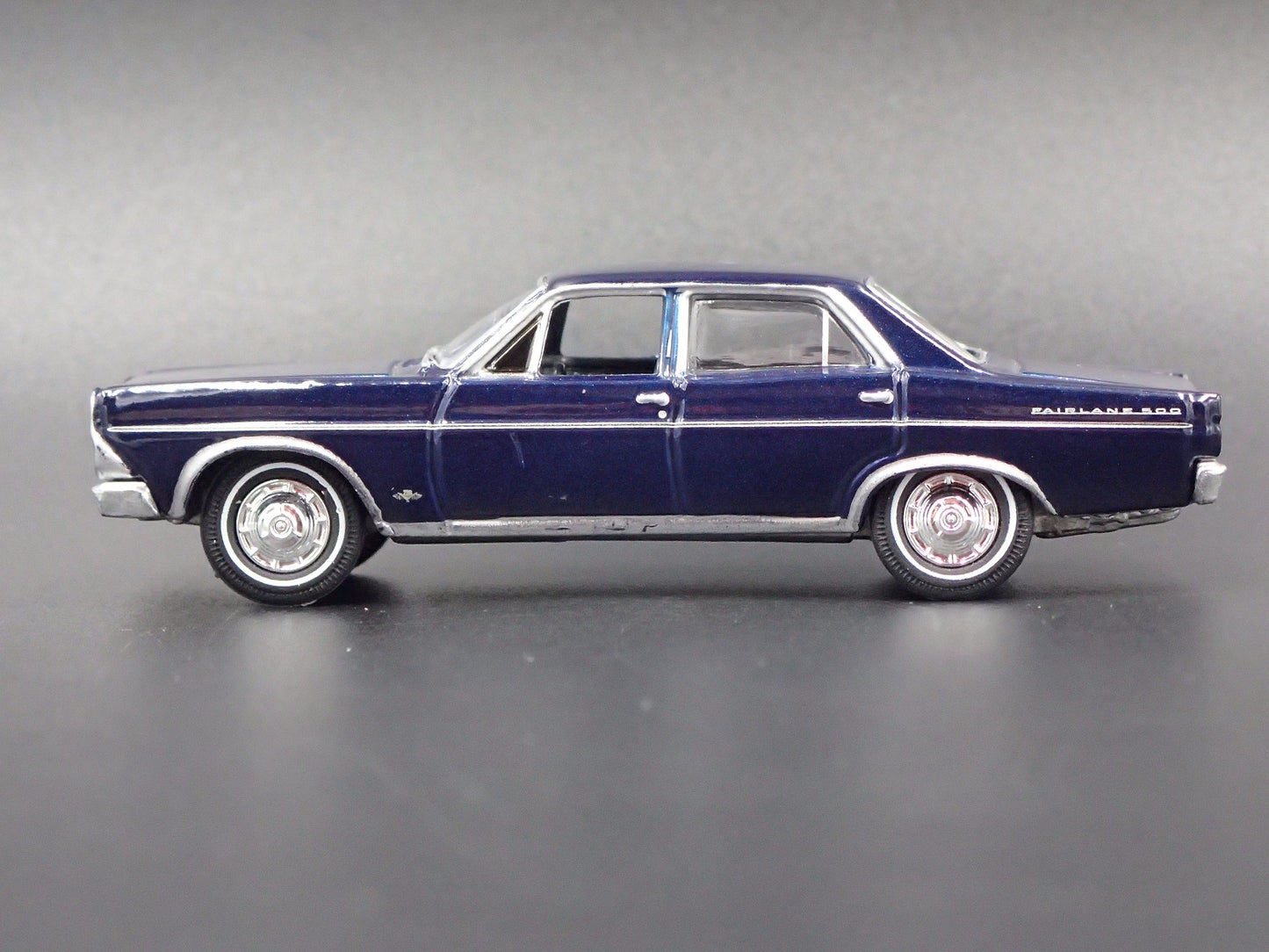 1966 66 FORD FAIRLANE 500 4 DOOR SEDAN BLUE 1:64 SCALE DIORAMA DIECAST MODEL CAR