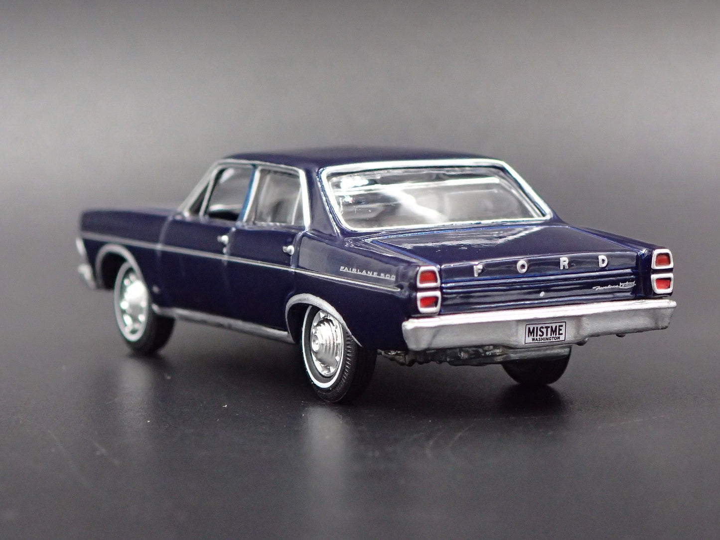 1966 66 FORD FAIRLANE 500 4 DOOR SEDAN BLUE 1:64 SCALE DIORAMA DIECAST MODEL CAR