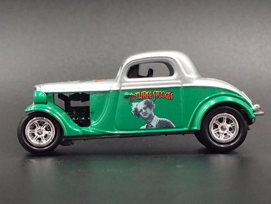 1934 34 FORD COUPE HOT ROD 3 STOOGES RARE 1:64 SCALE DIORAMA DIECAST MODEL CAR
