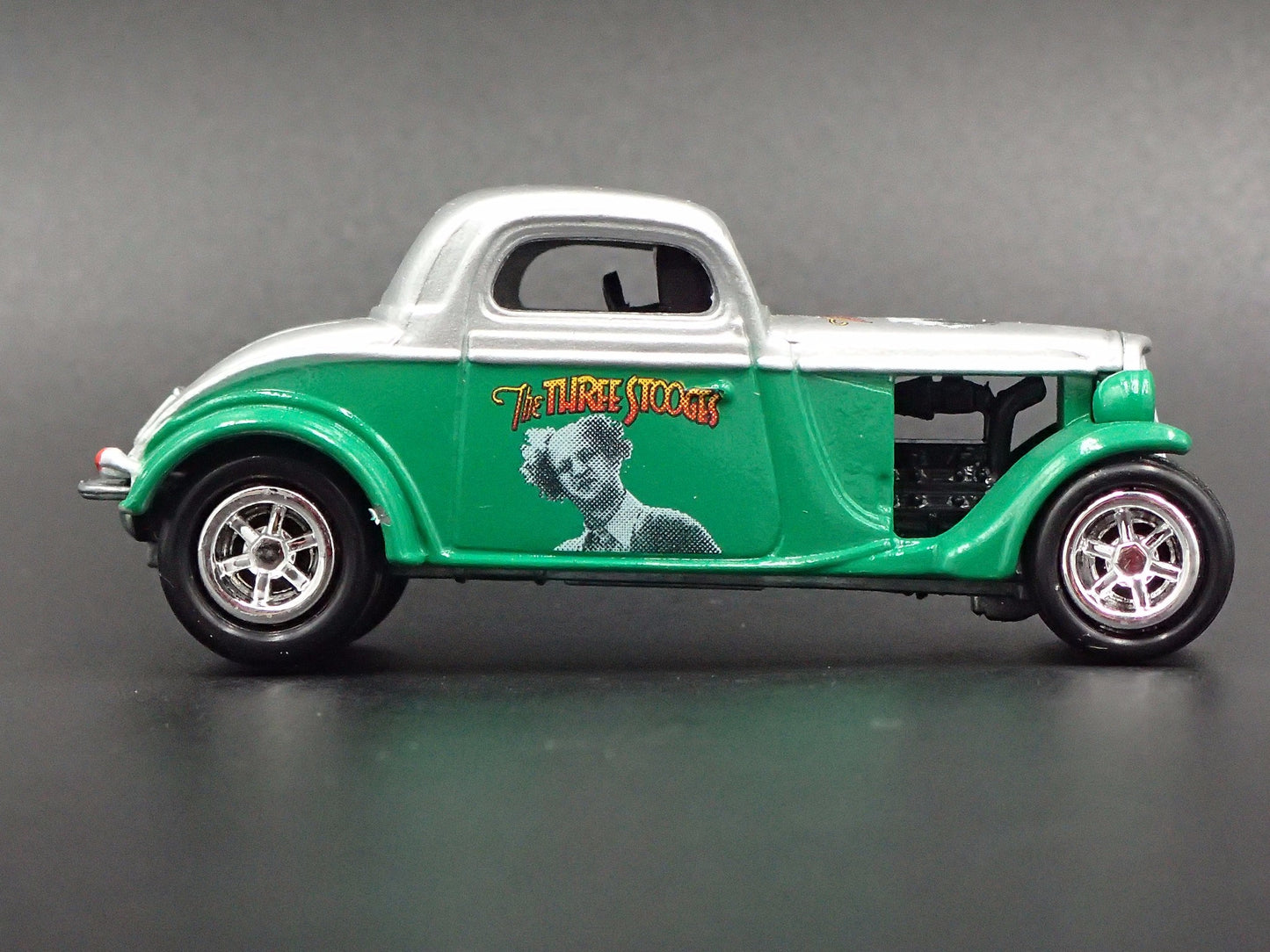 1934 34 FORD COUPE HOT ROD 3 STOOGES RARE 1:64 SCALE DIORAMA DIECAST MODEL CAR