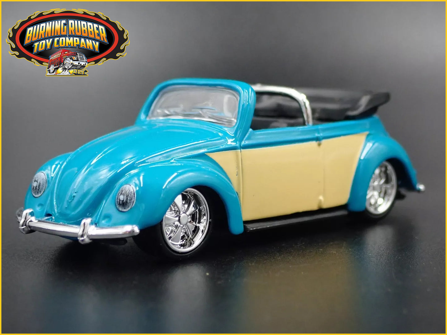 VW VOLKSWAGEN BEETLE BUG CABRIOLET CONVERTIBLE BLUE 1:64 SCALE DIECAST MODEL CAR