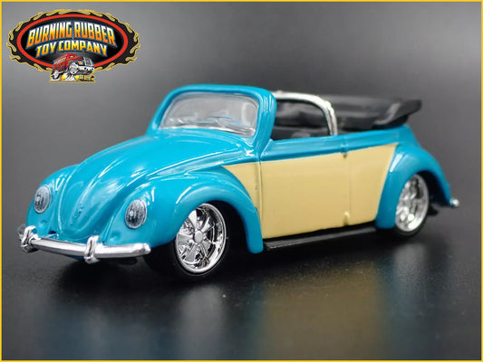 VW VOLKSWAGEN BEETLE BUG CABRIOLET CONVERTIBLE BLUE 1:64 SCALE DIECAST MODEL CAR